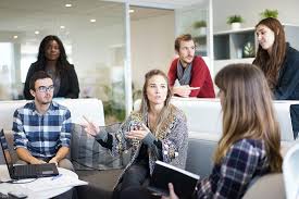 employees talking